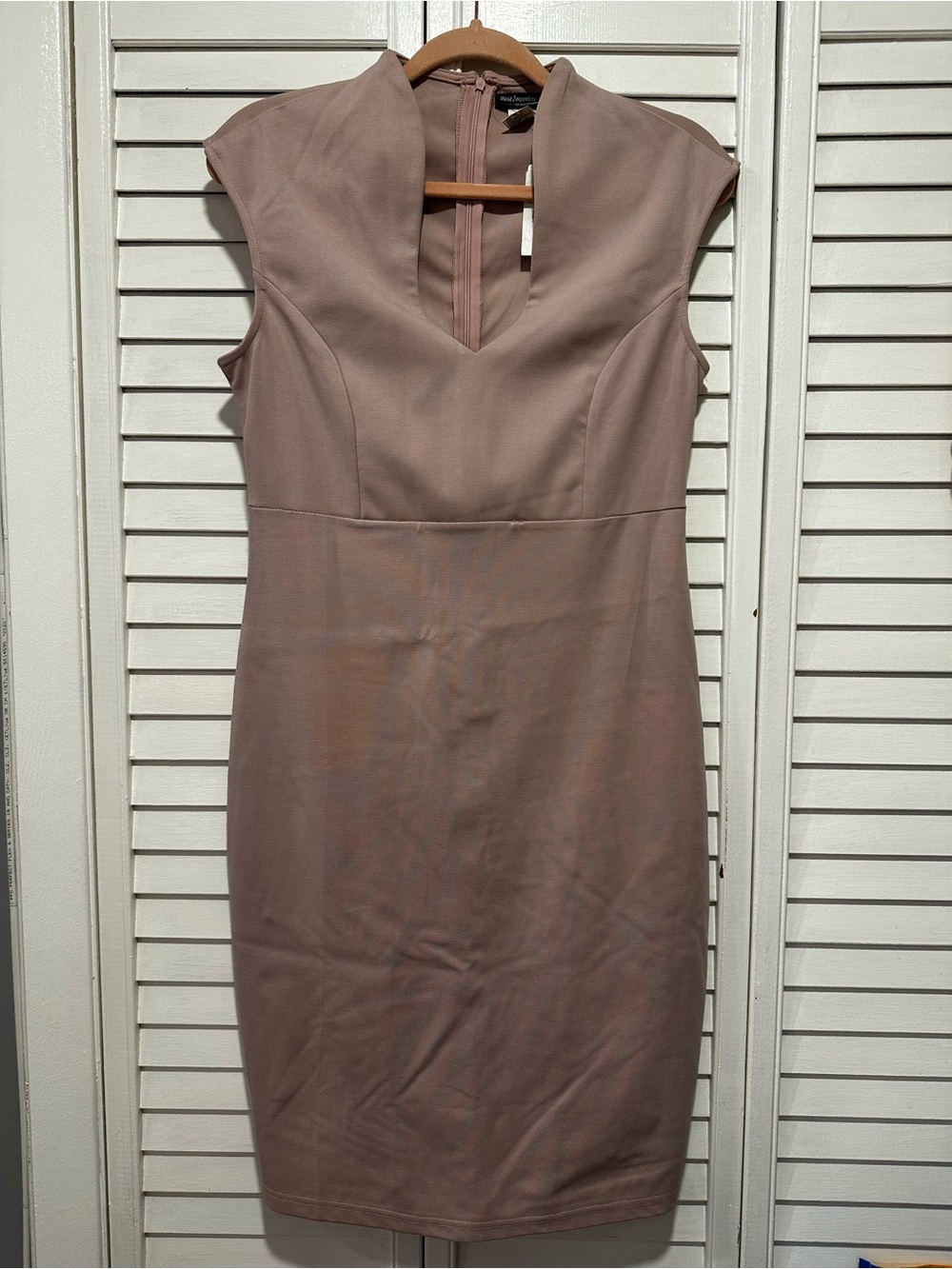Sleeveless V-Neck Sheath Dress in Mauve Pink